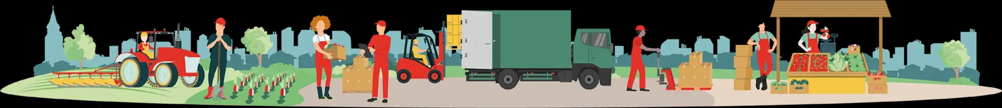 Diorama du producteur au vendeur